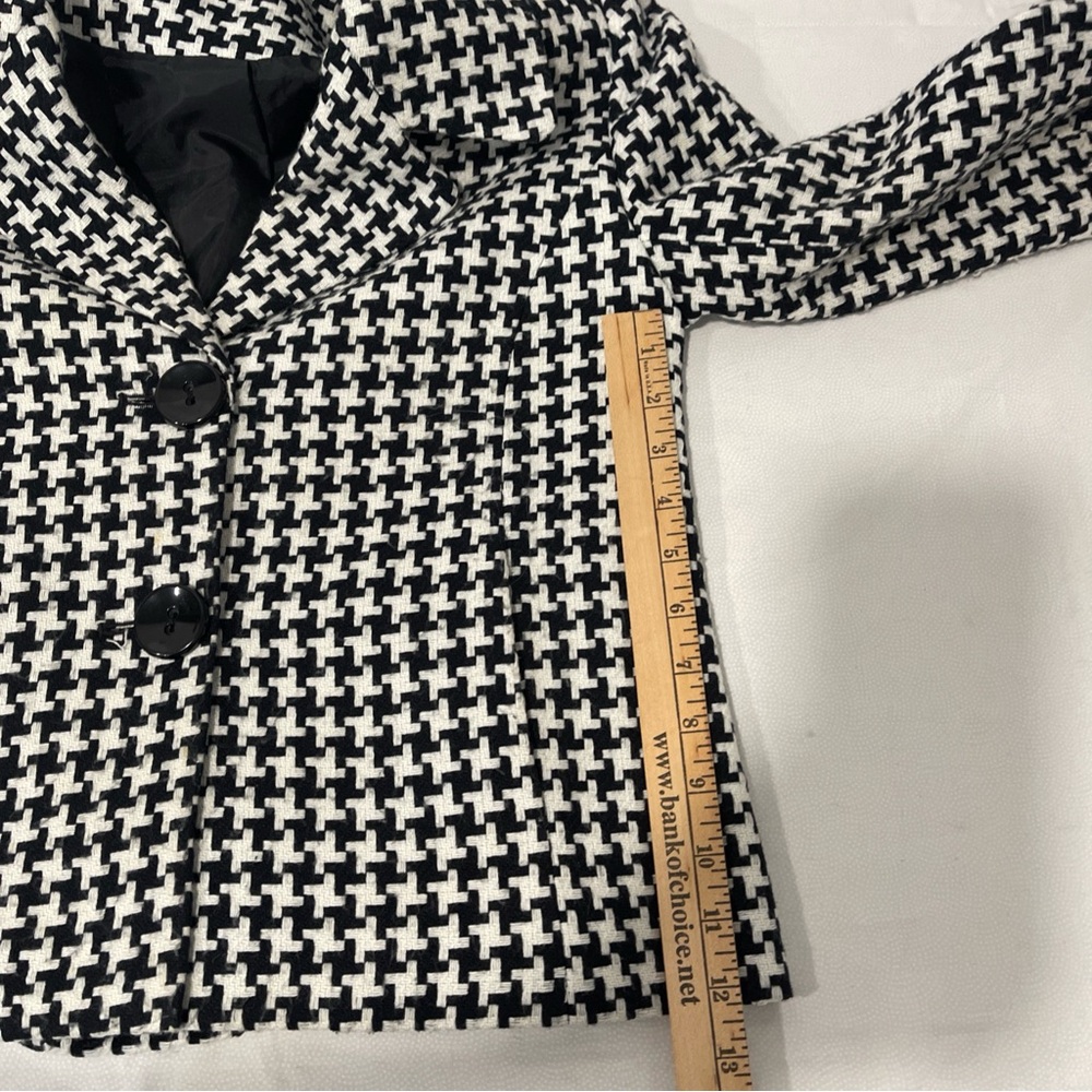 Josephine Blazer Jacket Womens Black / White Patterned  2 Button Front Size 6 - Picture 12 of 13